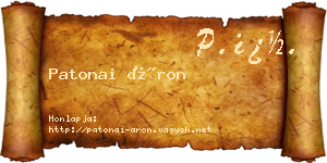 Patonai Áron névjegykártya