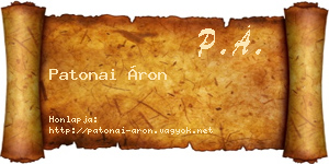 Patonai Áron névjegykártya